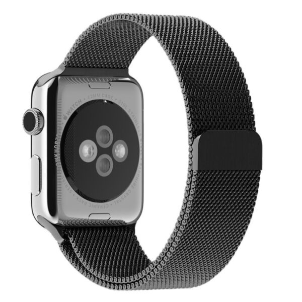 JETech Helect Milanese Replacement Band for Apple Watch 38mm and 40mm Series 1 2 3 4 5 6 SE with Unique Magnet Lock (Black)