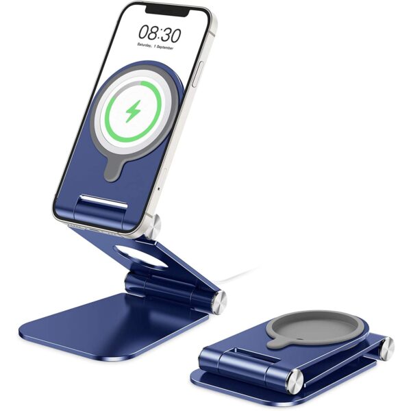 OMOTON MagSafe Charger Stand, Foldable Aluminum Mobile Phone Stand Holder for Magsafe Charger (Charger Not Included)