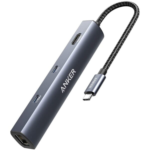 ANKER PowerExpand 6-in-1 USB C Hub – Ethernet Hub with 65W Power Delivery, 4K HDMI, 1Gbps Ethernet, USB-C Data Port, 2 USB 3.0 Data Ports