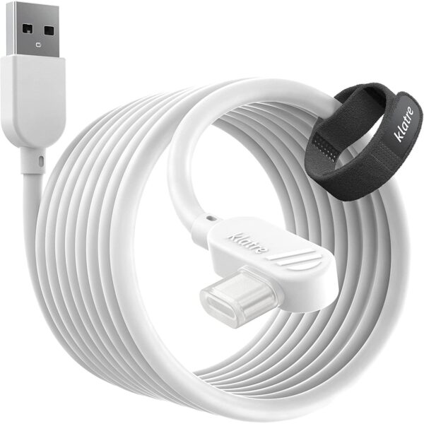 Klatre USB 3.0 to USB C 5M Cable Quest 2 Link Cable, Fast Charging & High Speed Data Transfer Compatible for Oculus/Meta Quet 2 VR Headset, Gaming PC, Steam VR