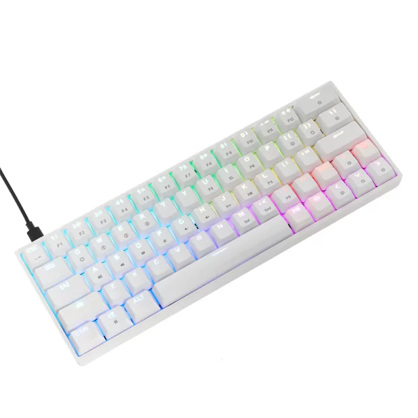 EPOMAKER SKYLOONG SK64 RGB Gaming Keyboard – Gateron Optical Yellow Switch (White)
