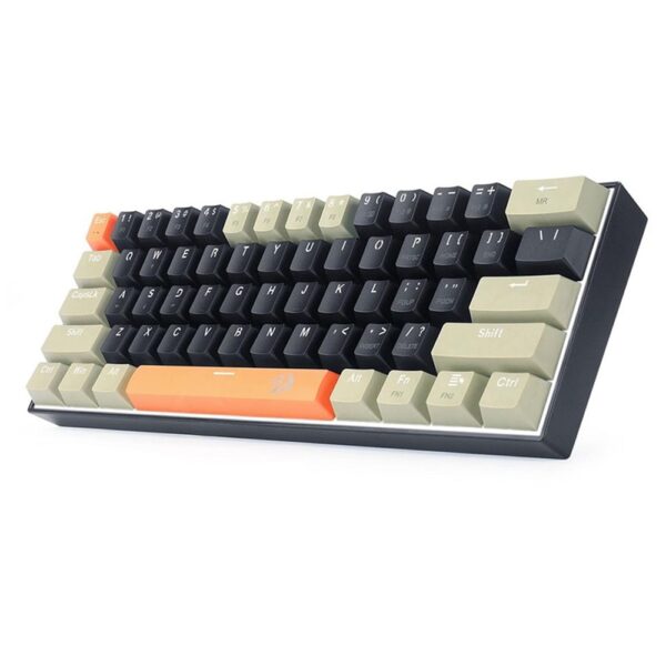 REDRAGON K606 LAKSHMI White LED 60% Gaming Mechanical Keyboard – Brown Switches (ORANGE, BLACK & GREY)
